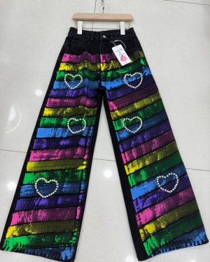 Rainbow Heart Jeans